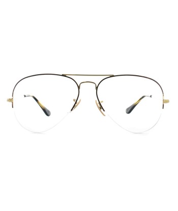 Lunettes Ray-Ban Aviator semi-cerclées RB6589 Or Ecaille la colonne vertébrale