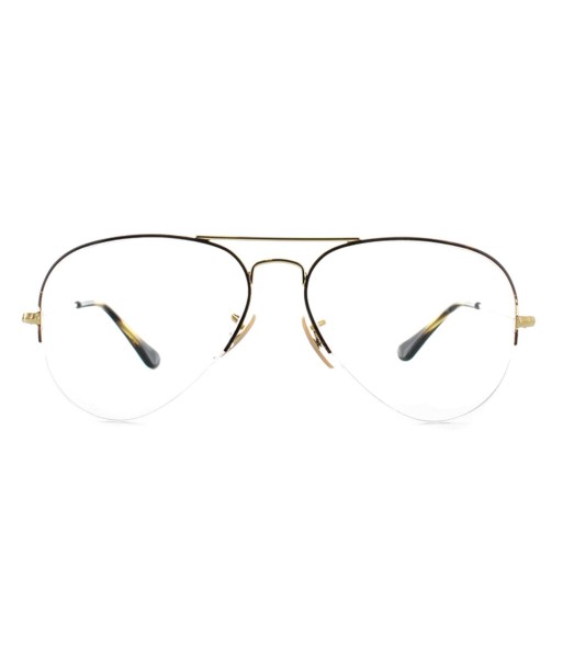 Lunettes Ray-Ban Aviator semi-cerclées RB6589 Or Ecaille la colonne vertébrale