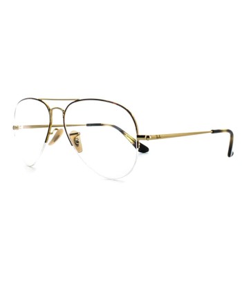 Lunettes Ray-Ban Aviator semi-cerclées RB6589 Or Ecaille la colonne vertébrale