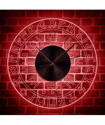 Horloge Viking LED / Vegvisir & Runes 3D votre restaurant rapide dans 