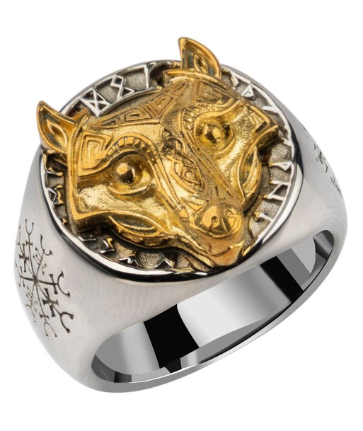 Bague Viking Loup Fenrir le des métaux précieux