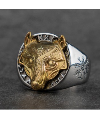 Bague Viking Loup Fenrir le des métaux précieux